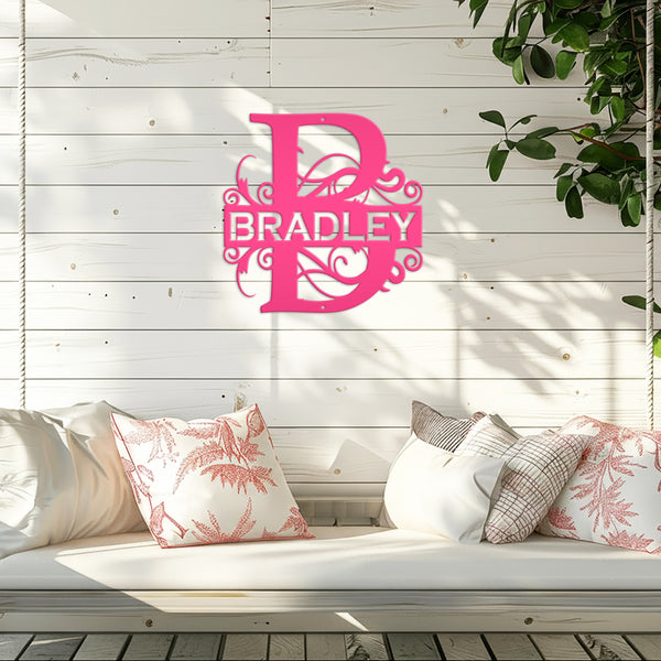 Customized Last Name Sign, Wedding Decorations, Front Door Sign, Metal Wall Art
