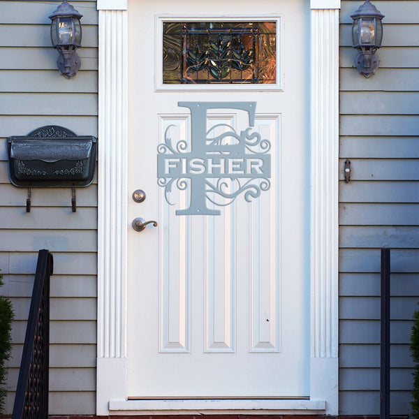 Customized Last Name Sign, Wedding Decorations, Front Door Sign, Metal Wall Art