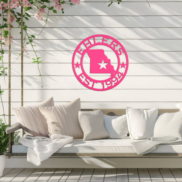 State Sign with Last Name - Choose Your State