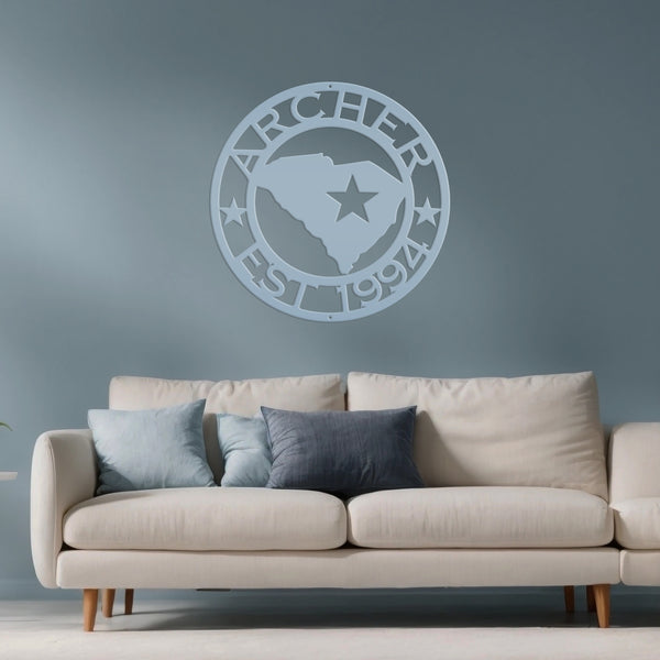 State Sign with Last Name - Choose Your State