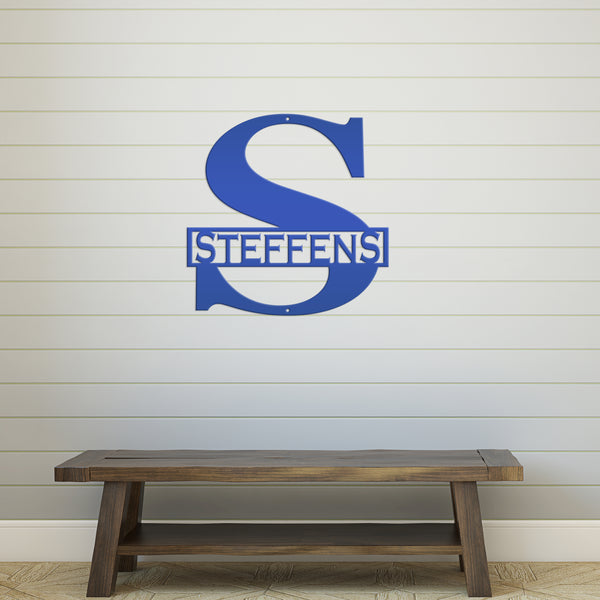 Personalized Monogram Last Name -Initials Sign, Engraved Metal Sign, Anniversary Gift, Wedding Decoration