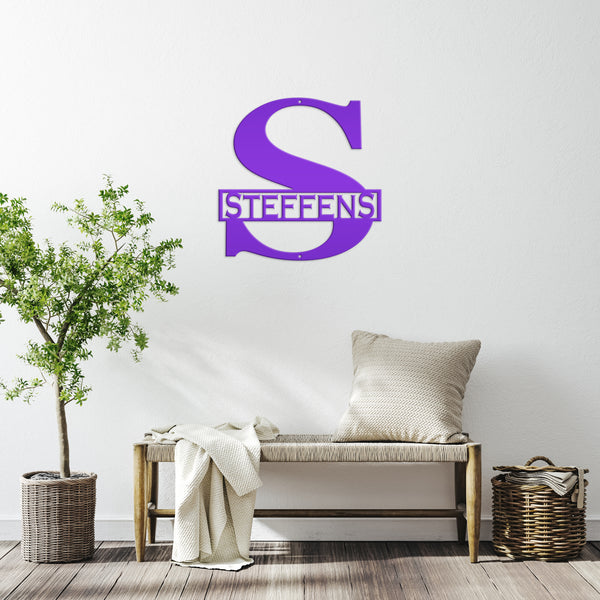 Personalized Monogram Last Name -Initials Sign, Engraved Metal Sign, Anniversary Gift, Wedding Decoration
