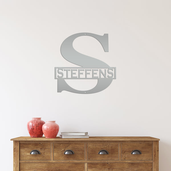 Personalized Monogram Last Name -Initials Sign, Engraved Metal Sign, Anniversary Gift, Wedding Decoration
