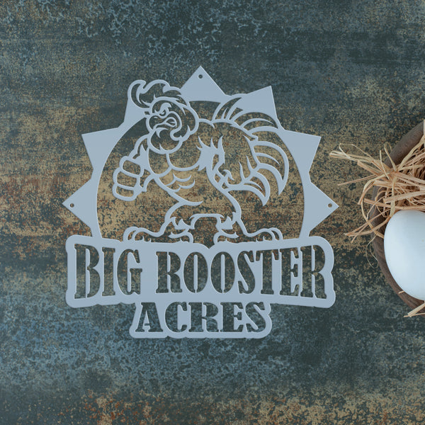 Personalized Chicken Farm, Rooster Farm Metal Sign,  Chicken Coop Sign Wall Decor & Wall Art, Rooster Wall Decor, Farmhouse Rooster Rooster & Chicken Coop Decor & Sign
