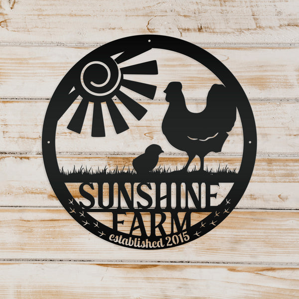 Personalized Chicken Coop Sign, Rooster Chicken Metal Sign, Rooster Metal Sign, Personalized Chicken, Rooster Farm, Chicken Farm Sign