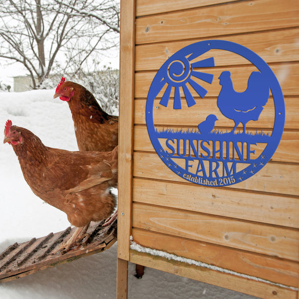 Personalized Chicken Coop Sign, Rooster Chicken Metal Sign, Rooster Metal Sign, Personalized Chicken, Rooster Farm, Chicken Farm Sign