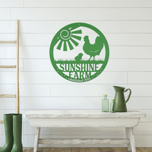 Personalized Chicken Coop Sign, Rooster Chicken Metal Sign, Rooster Metal Sign, Personalized Chicken, Rooster Farm, Chicken Farm Sign