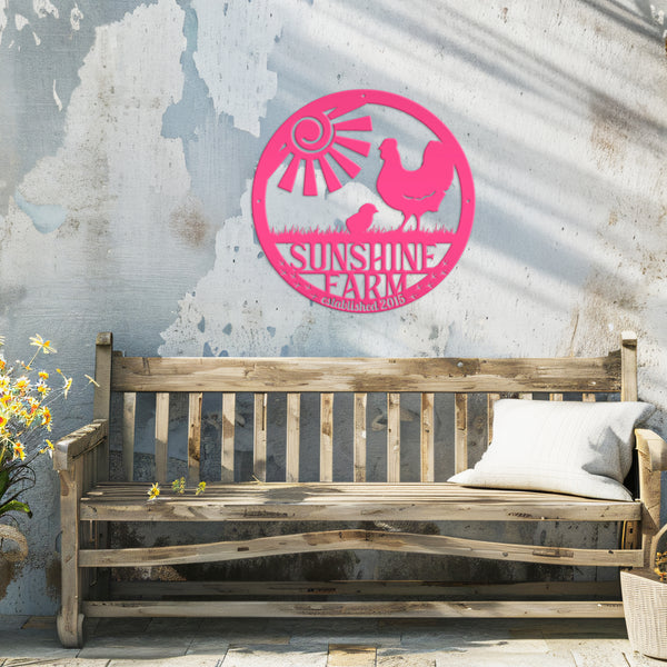 Personalized Chicken Coop Sign, Rooster Chicken Metal Sign, Rooster Metal Sign, Personalized Chicken, Rooster Farm, Chicken Farm Sign