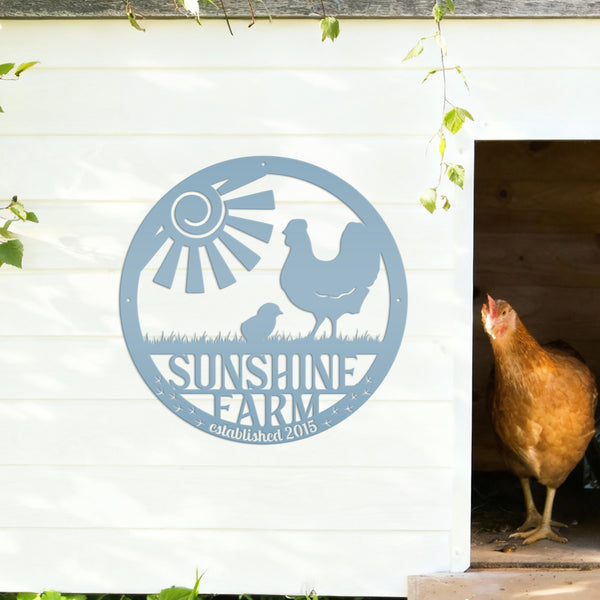 Personalized Chicken Coop Sign, Rooster Chicken Metal Sign, Rooster Metal Sign, Personalized Chicken, Rooster Farm, Chicken Farm Sign