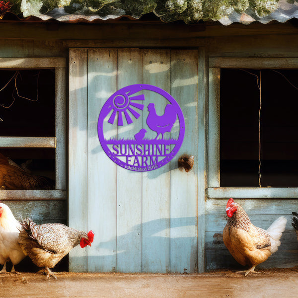 Personalized Chicken Coop Sign, Rooster Chicken Metal Sign, Rooster Metal Sign, Personalized Chicken, Rooster Farm, Chicken Farm Sign