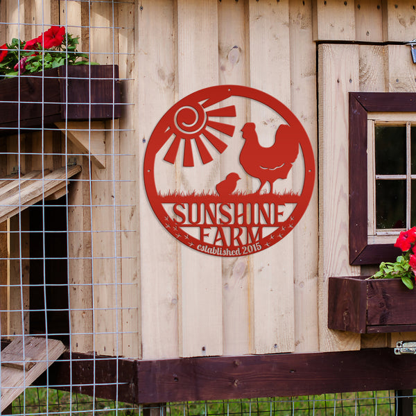 Personalized Chicken Coop Sign, Rooster Chicken Metal Sign, Rooster Metal Sign, Personalized Chicken, Rooster Farm, Chicken Farm Sign