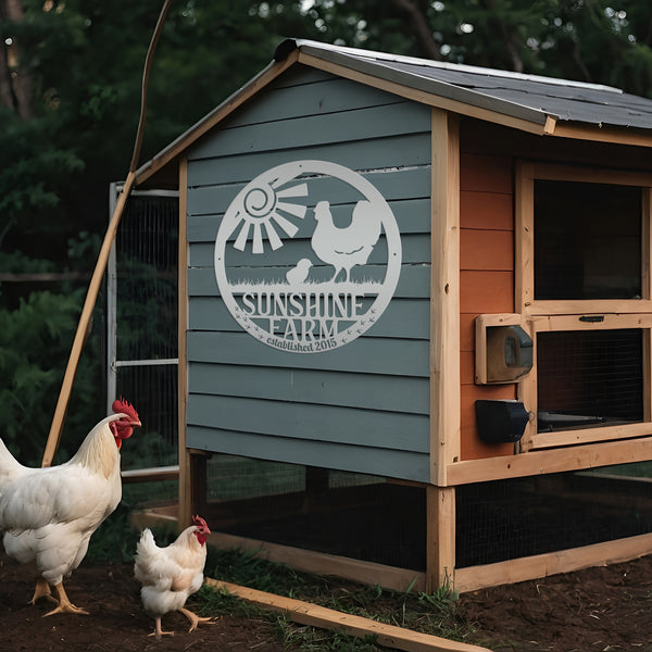 Personalized Chicken Coop Sign, Rooster Chicken Metal Sign, Rooster Metal Sign, Personalized Chicken, Rooster Farm, Chicken Farm Sign