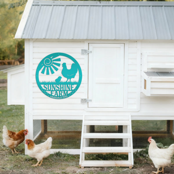 Personalized Chicken Coop Sign, Rooster Chicken Metal Sign, Rooster Metal Sign, Personalized Chicken, Rooster Farm, Chicken Farm Sign