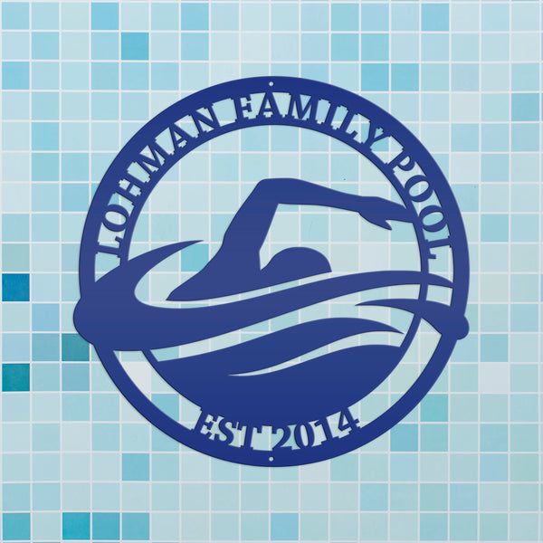 Personalized Family Swimming Pool Metal Sign-Recreational-Community-Public -Private-Pool Business Sign