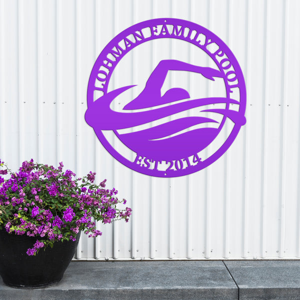 Personalized Family Swimming Pool Metal Sign-Recreational-Community-Public -Private-Pool Business Sign