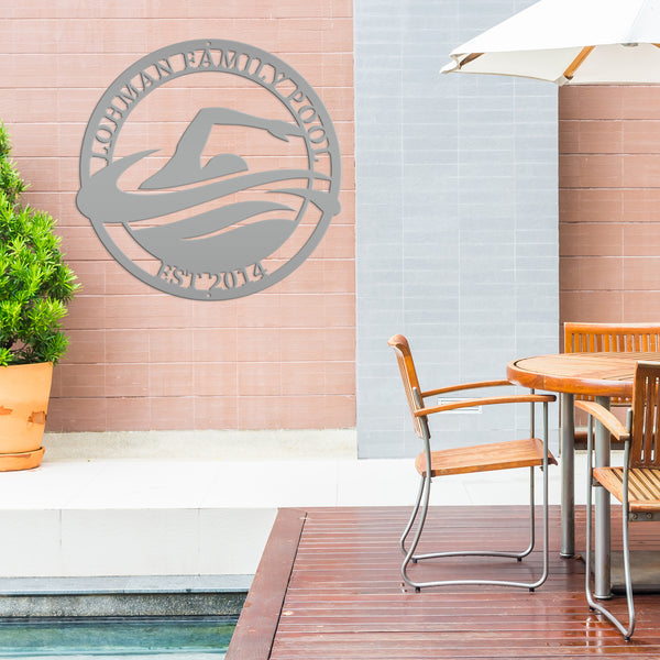 Personalized Family Swimming Pool Metal Sign-Recreational-Community-Public -Private-Pool Business Sign