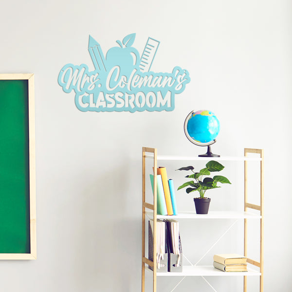 Custom Teacher's Name Classroom Metal Sign Wall Decor, Teacher Decor, Decoration for Teachers Classroom, Decor for Teachers Wall, Teachers Classroom Wall Art & Wall Decor, Classroom Wall Decor