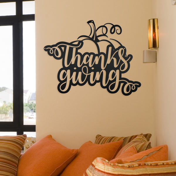 Thanksgiving Pumpkin Autumn Décor Metal Sign-Fall Decor-Door Hanger
