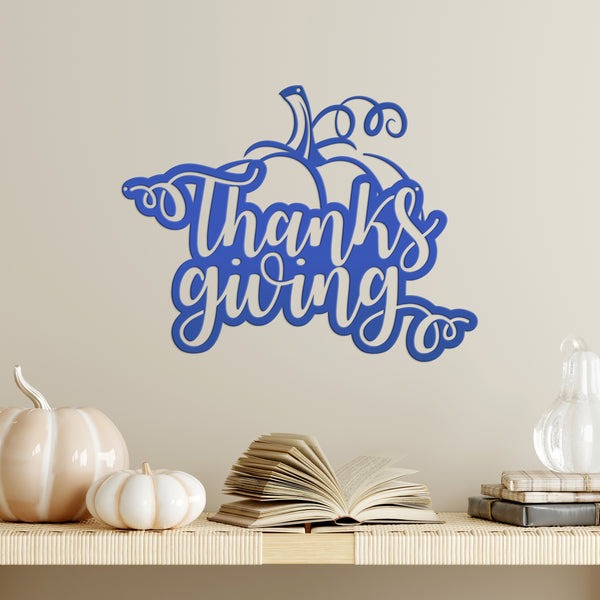 Thanksgiving Pumpkin Autumn Décor Metal Sign-Fall Decor-Door Hanger