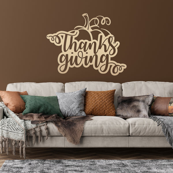 Thanksgiving Pumpkin Autumn Décor Metal Sign-Fall Decor-Door Hanger