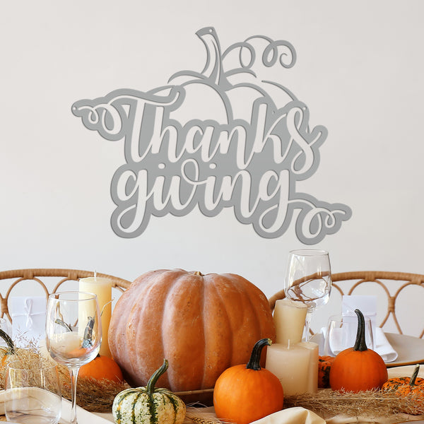 Thanksgiving Pumpkin Autumn Décor Metal Sign-Fall Decor-Door Hanger