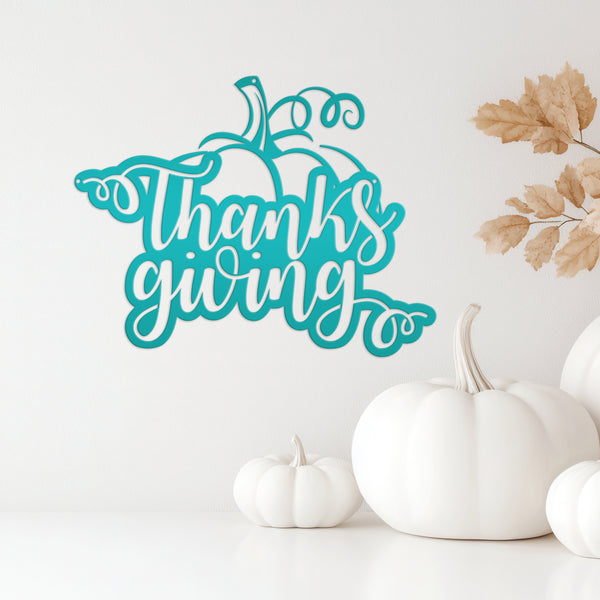 Thanksgiving Pumpkin Autumn Décor Metal Sign-Fall Decor-Door Hanger