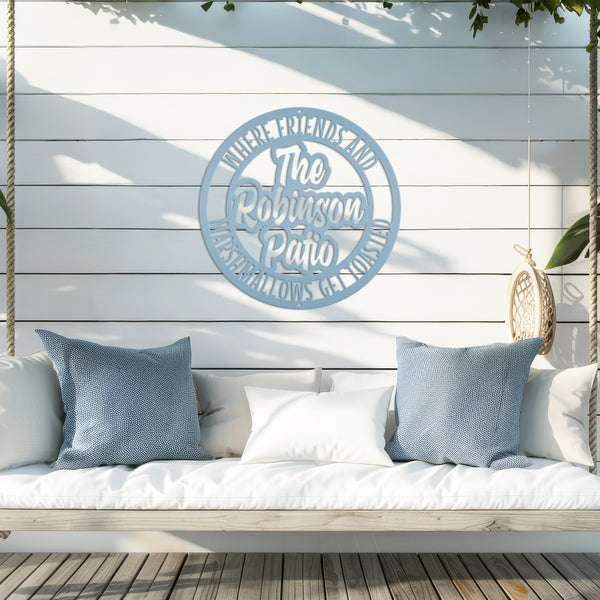 Personalized Funny Patio Sign, Patio-Porch-Lake House-Beach House Metal Sign, Patio Sign Ideas