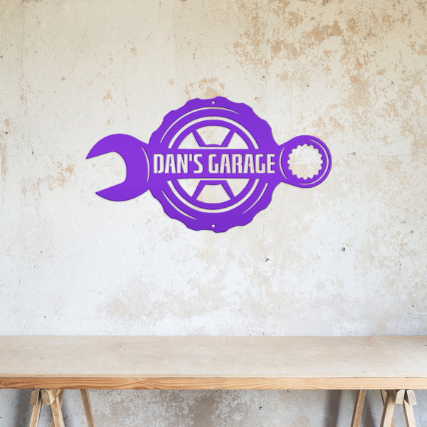 Custom Wrench Mechanic Metal Wall Art, Personalized Mechanic Name Sign Decoration For Room, Mechanic Metal Home Decor, Custom Mechanic Personalized Wrench Metal Sign, Gift for Day, Father's Day, Garage Sign Wall Decor, Dad's Garage Wall Decor