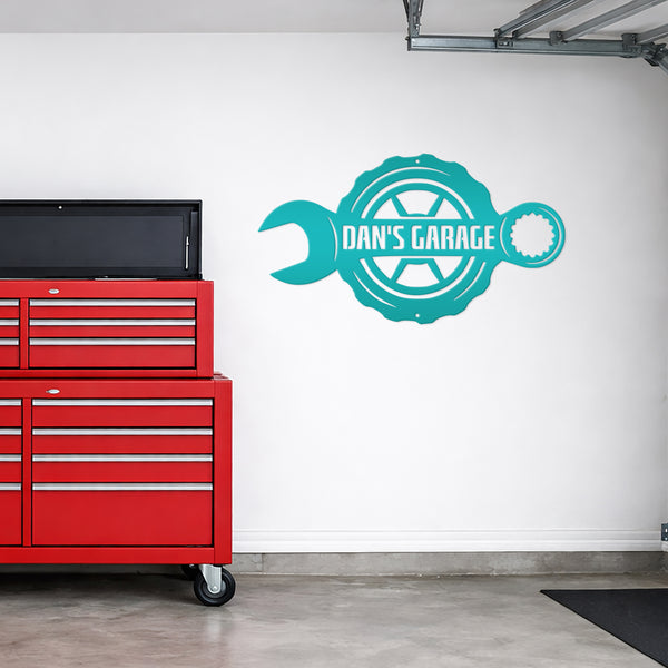 Custom Wrench Mechanic Metal Wall Art, Personalized Mechanic Name Sign Decoration For Room, Mechanic Metal Home Decor, Custom Mechanic Personalized Wrench Metal Sign, Gift for Day, Father's Day, Garage Sign Wall Decor, Dad's Garage Wall Decor