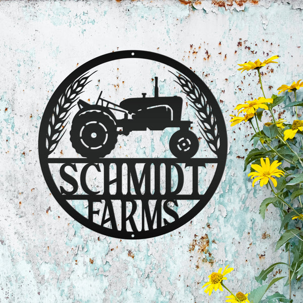 Personalized Tractor Family Name Metal Sign, Custom Tractor Wall Decor, Tractor Wall Art, Tractor Farm Home Decor, Little Boys Tractor Bedroom Wall Decor