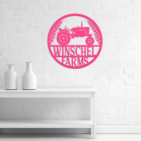 Personalized Tractor Family Name Metal Sign, Custom Tractor Wall Decor, Tractor Wall Art, Tractor Farm Home Decor, Little Boys Tractor Bedroom Wall Decor