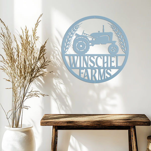 Personalized Tractor Family Name Metal Sign, Custom Tractor Wall Decor, Tractor Wall Art, Tractor Farm Home Decor, Little Boys Tractor Bedroom Wall Decor