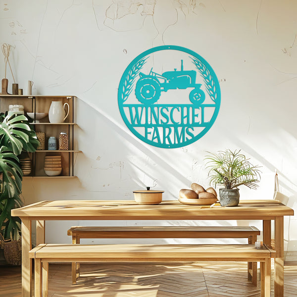 Personalized Tractor Family Name Metal Sign, Custom Tractor Wall Decor, Tractor Wall Art, Tractor Farm Home Decor, Little Boys Tractor Bedroom Wall Decor
