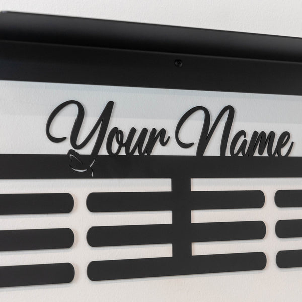 Personalized Medal Holder for Sports Enthusiasts - Metal Wall Organizer - Wall Display for Sports Awards - Athlete's Gift - Custom Kids Sign