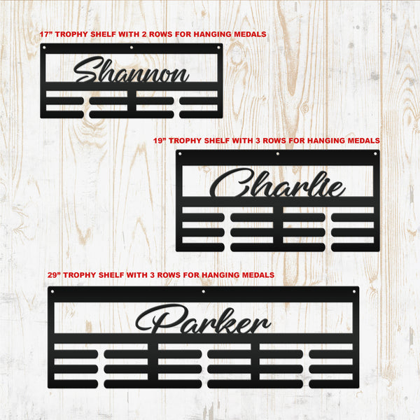 Personalized Medal Holder for Sports Enthusiasts - Metal Wall Organizer - Wall Display for Sports Awards - Athlete's Gift - Custom Kids Sign
