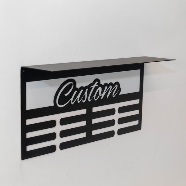 Custom Sports Medals Display with Trophy Shelf - Personalized Athlete Gift - Award Ribbons Organizer -Kids Room Decor - Youth Athletes Sign