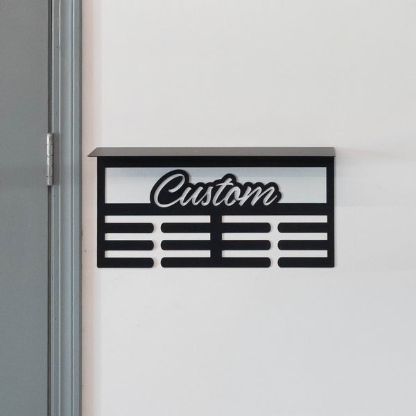 Custom Sports Medals Display with Trophy Shelf - Personalized Athlete Gift - Award Ribbons Organizer -Kids Room Decor - Youth Athletes Sign