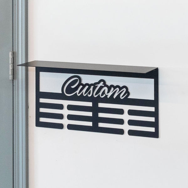 Custom Sports Medals Display with Trophy Shelf - Personalized Athlete Gift - Award Ribbons Organizer -Kids Room Decor - Youth Athletes Sign