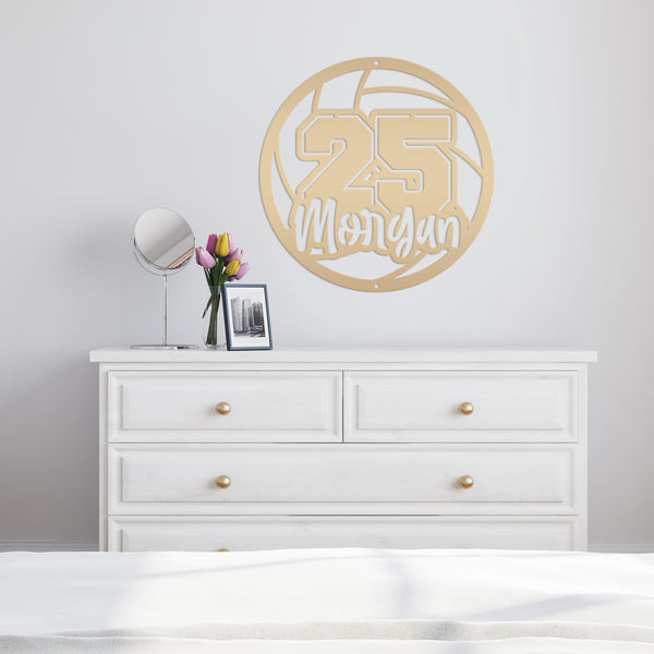 Personalized Volleyball Name and Number Metal Sign-Senior Night Gift-Personalized Gift