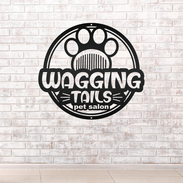 Custom Dog Grooming Business Metal Sign