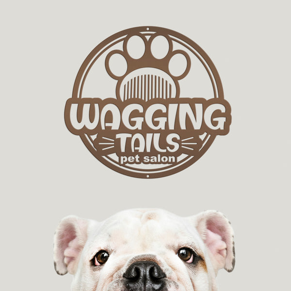 Custom Dog Grooming Business Metal Sign
