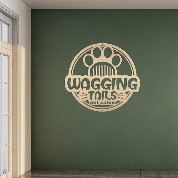 Custom Dog Grooming Business Metal Sign