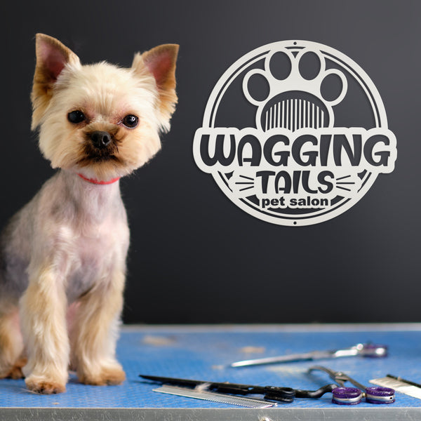 Custom Dog Grooming Business Metal Sign