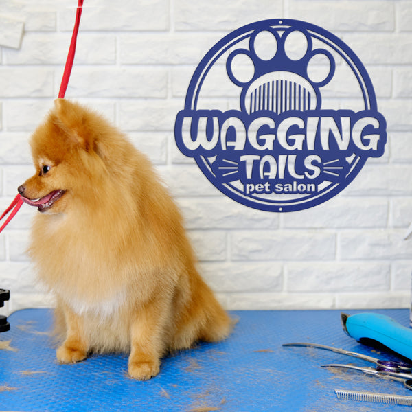 Custom Dog Grooming Business Metal Sign