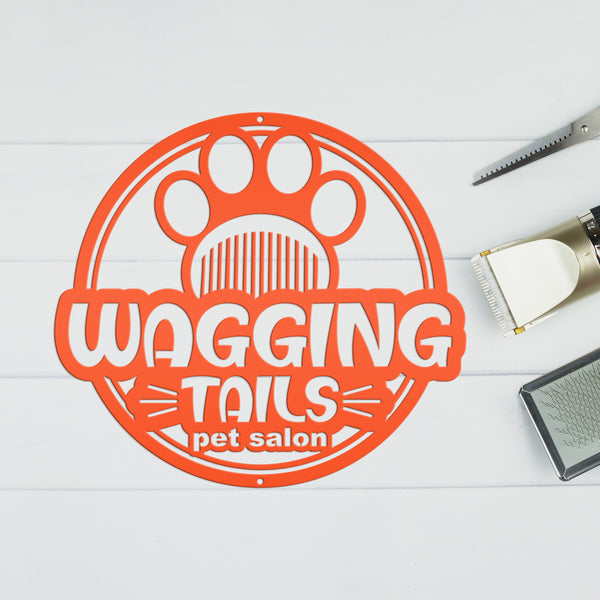 Custom Dog Grooming Business Metal Sign