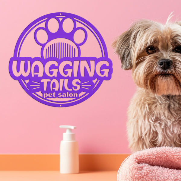 Custom Dog Grooming Business Metal Sign