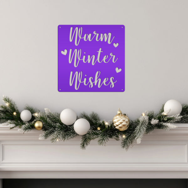 Warm Winter Wishes Christmas Metal Sign