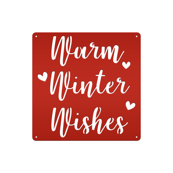 Warm Winter Wishes Christmas Metal Sign