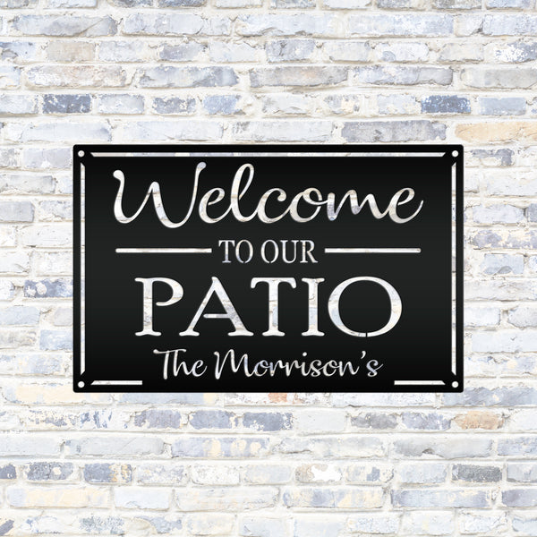 Metal Patio Sign Personalized Outdoor Welcome Sign For Porch or Deck Sign With Family Name Wedding Gift Idea