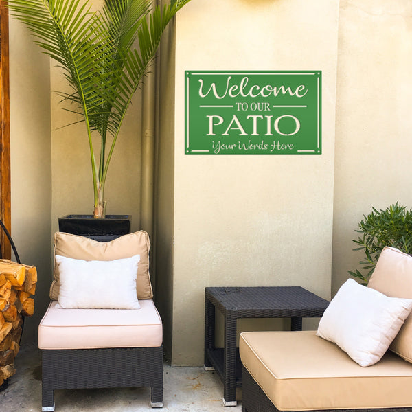 Metal Patio Sign Personalized Outdoor Welcome Sign For Porch or Deck Sign With Family Name Wedding Gift Idea